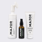 Kit Antioleosidade MAJOR - Espuma Massageadora, Sérum Antioleosidade e Hidratante Facial