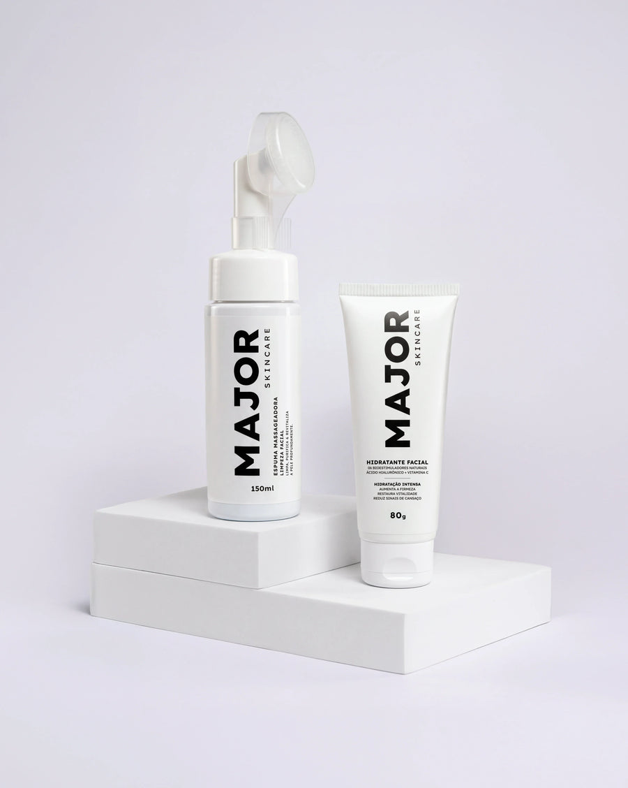Kit Limpeza + Hidratação MAJOR - Espuma Massageadora e Hidratante Facial
