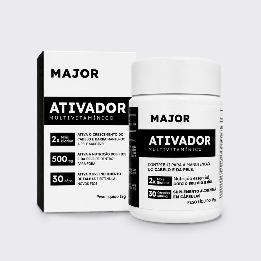 Ativador de Crescimento - Vitamina para Barba e Cabelo com 2x mais Biotina