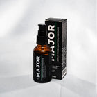 Frasco de 30ml do Sérum Major Controle da Oleosidade e Poros ao lado da embalagem, fundo claro elegante.